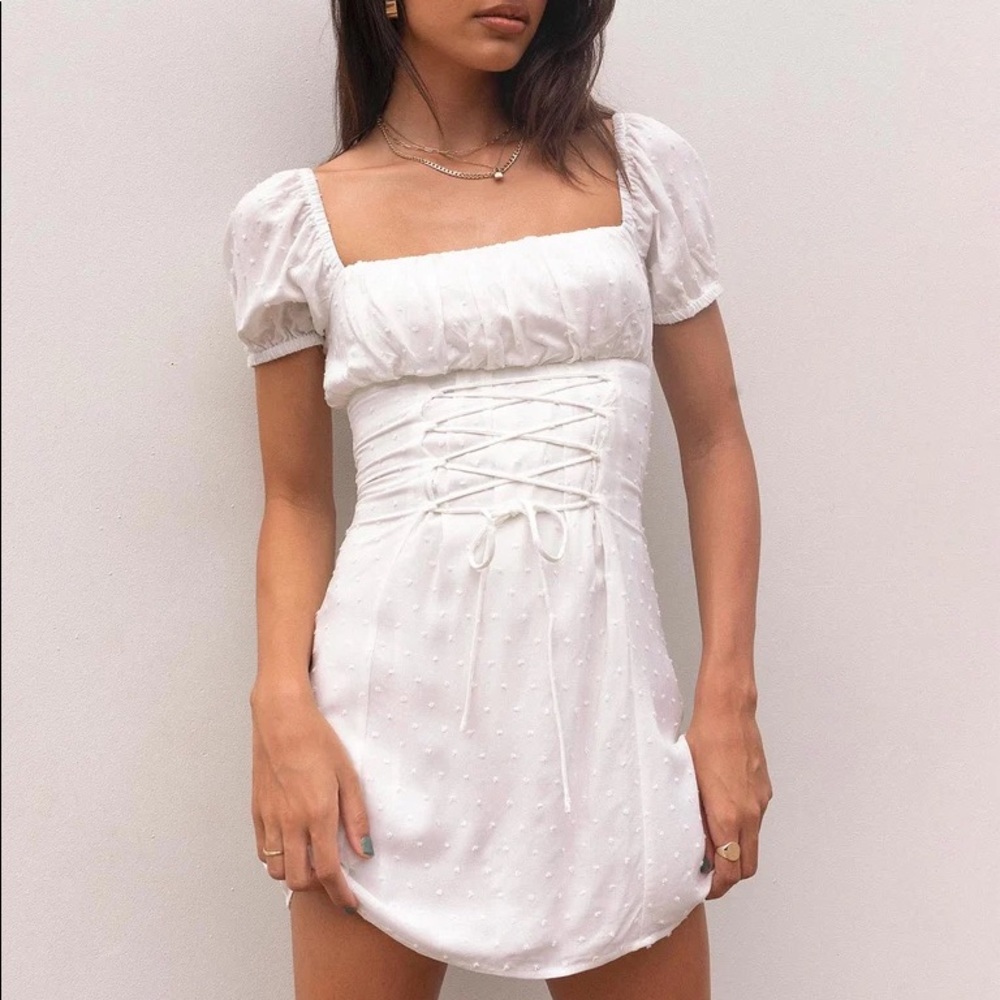 Princess Polly White Fauci Mini Dress